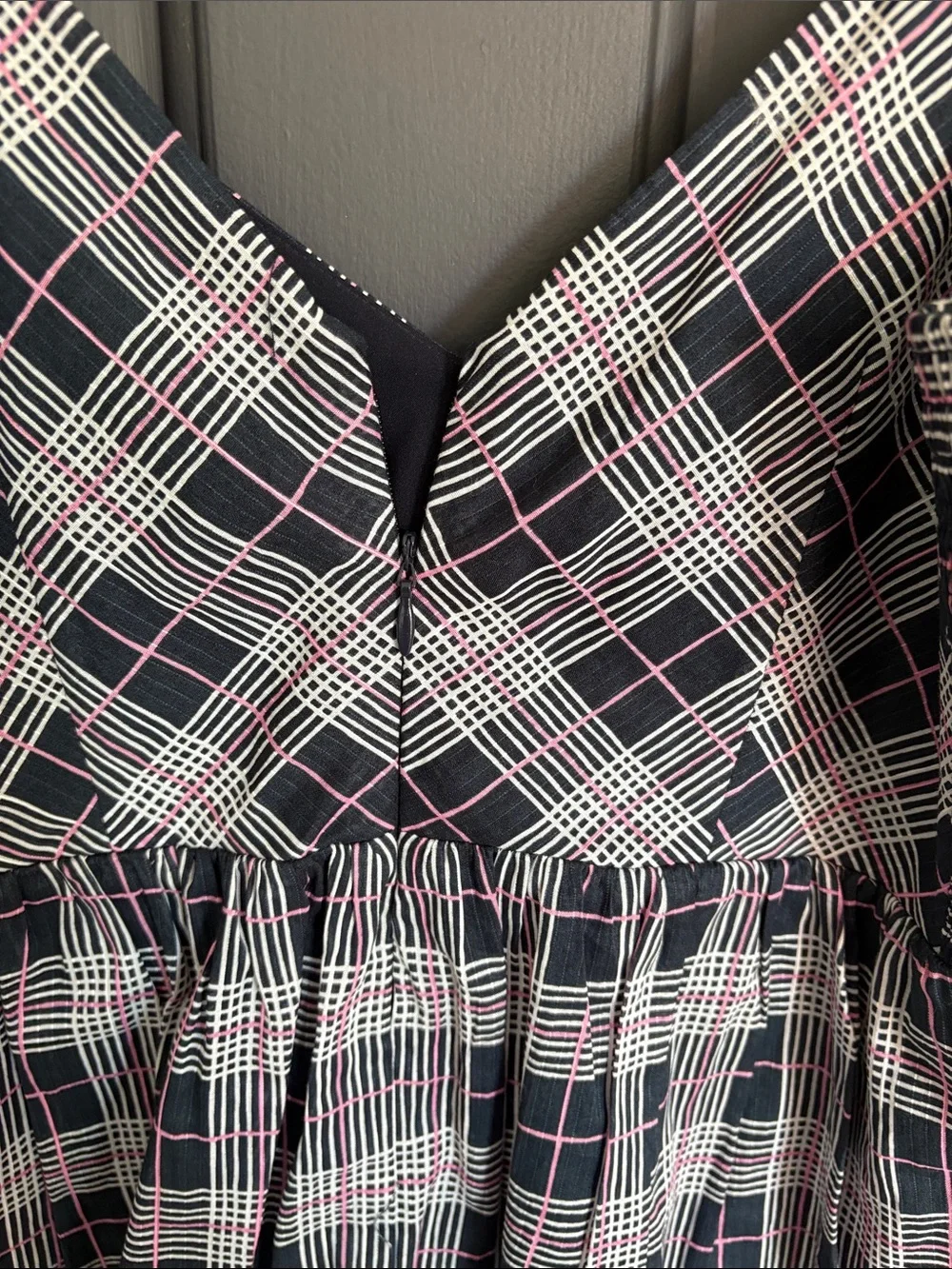 Club Monaco Navy and Pink Plaid Spaghetti Strap Camisole